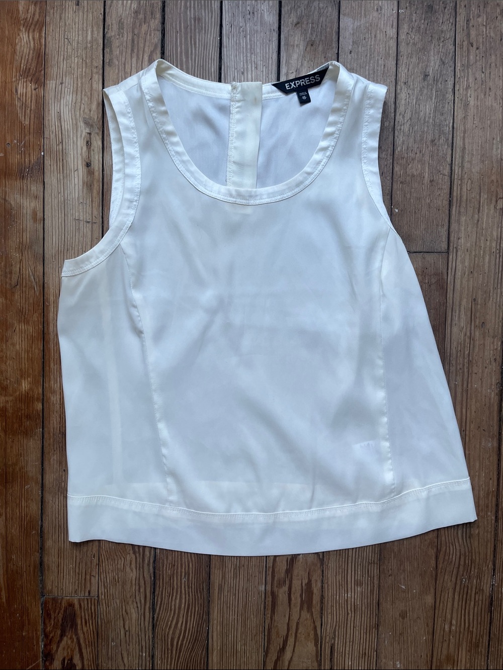 Express Cream Satin-Look Sleeveless Camisole
